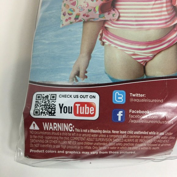 Swim School Perfect Fit Fabric Arm Floats Level 3 Water Wings 30-50 LBS Pink New - Picture 8 of 12